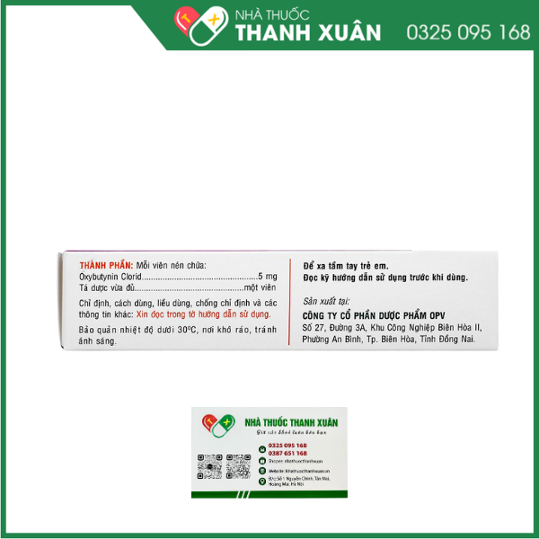 Oxypod 5 điều trị tiểu không kiểm soát, tiểu gấp, tiểu lắt nhắt